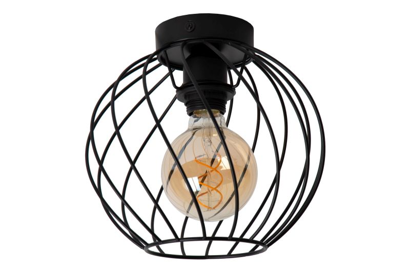 Lucide DANZA - Zapustené stropné svietidlo - Ø 25 cm - 1xE27 - Čierne